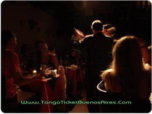 Singers between public at Tango Dinner Show in Buenos Aires Complejo Tango