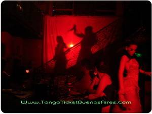 Dancers coming to the stage at Tango Dinner Show in Buenos Aires Complejo Tango