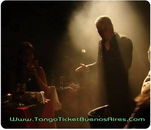 Singer between pubic at Tango Dinner Show in Buenos Aires Complejo Tango