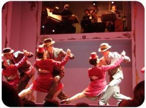 Chorus line of a Tango dinner show in Buenos Aires